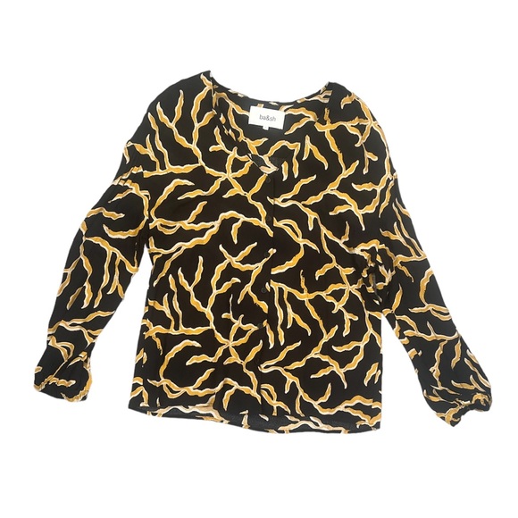 Ba+Sh Clea Printed Button Front Blouse - Picture 3 of 10